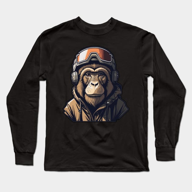 Monkey Wear Winter Sport. Long Sleeve T-Shirt by BaliChili